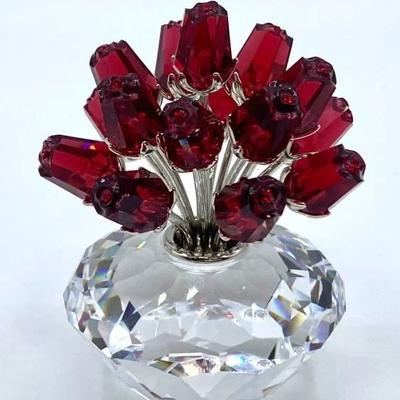 Swarovski Crystal vase of 15th Red Roses limited edition MIB s/mirror CB1565